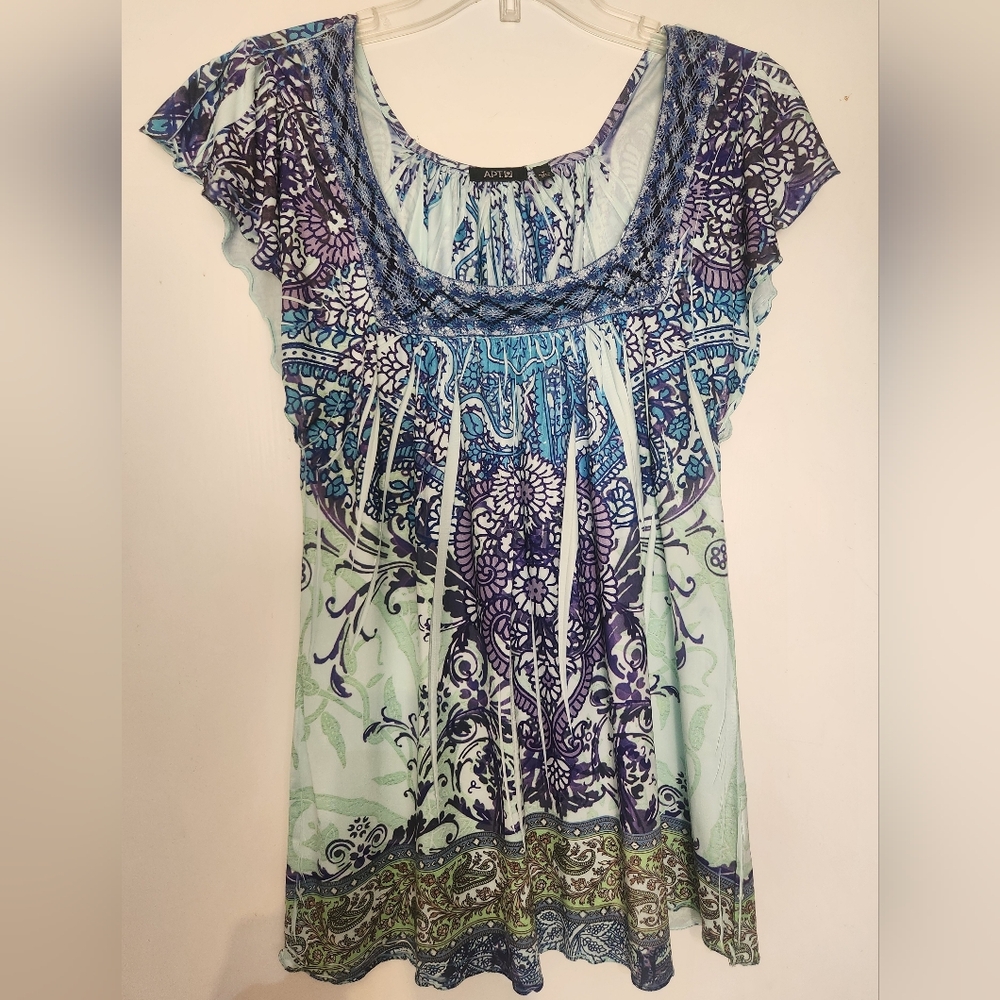 Apt. 9 Peasant/Bohemian Style Blouse Size Medium